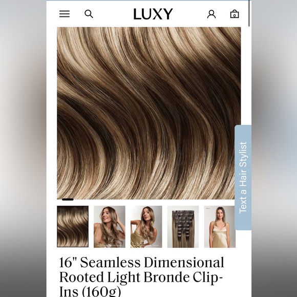 NEW LUXY  light bronde human hair clip in seamless extensions $275 160g - Picture 2 of 14